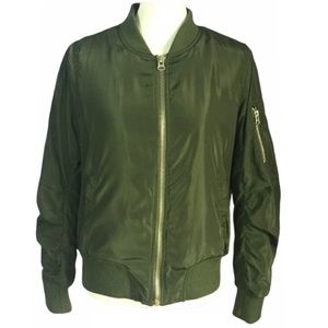 Windsor Olive Bomber Jacket W Fleece Lining Size Large